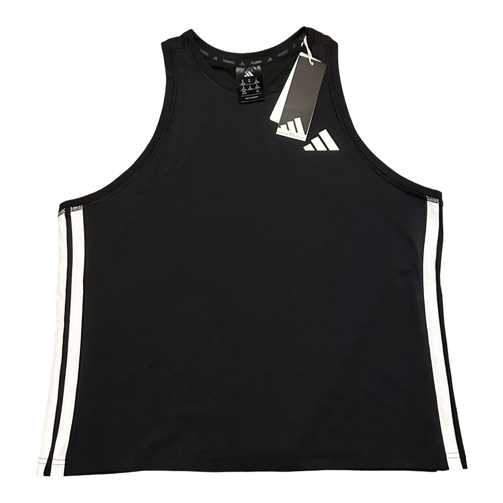 NWT Adidas ClimaCool Training Tank Top Size XL Black White 3 Stripe Racerback